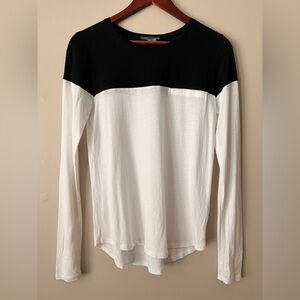 Vince Black and White Long Sleeve Top